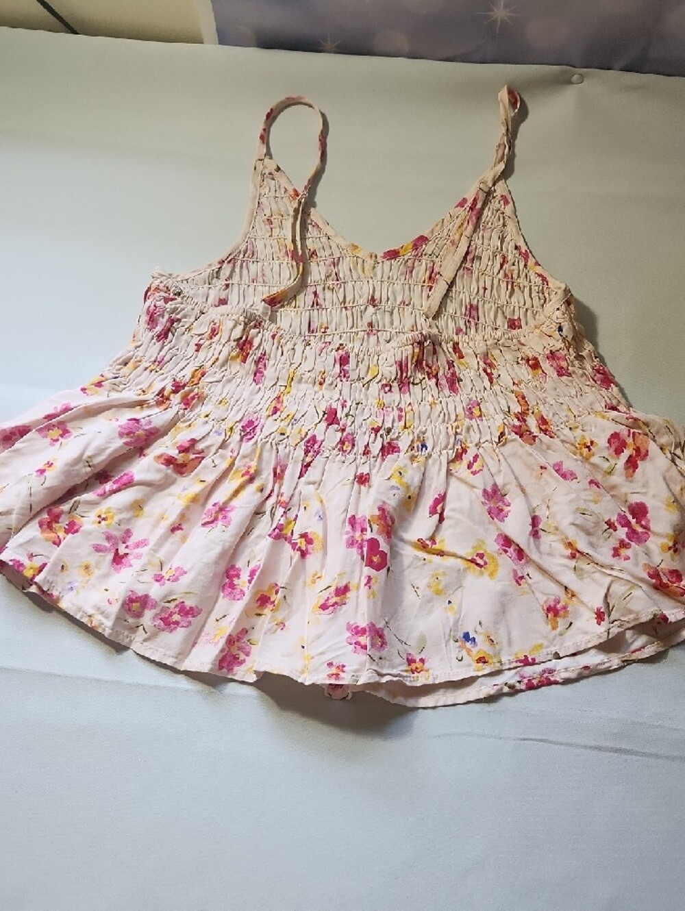 Kendall & Kylie Pink Floral Smocked Camisole - Picture 11 of 13